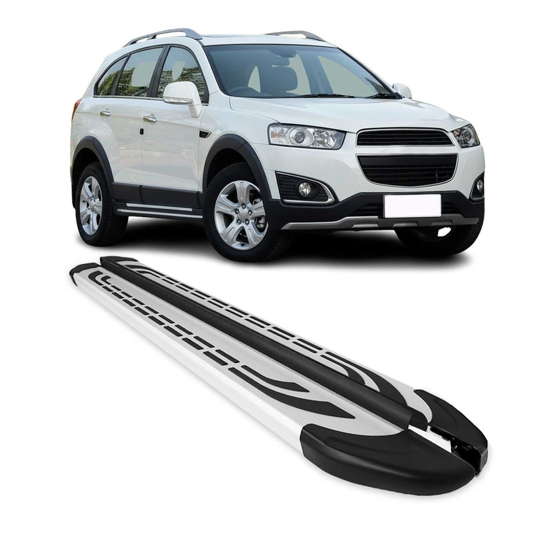 Marchepieds Latéraux pour Chevrolet Captiva 2016-2019 Aluminium Gris 2Pcs