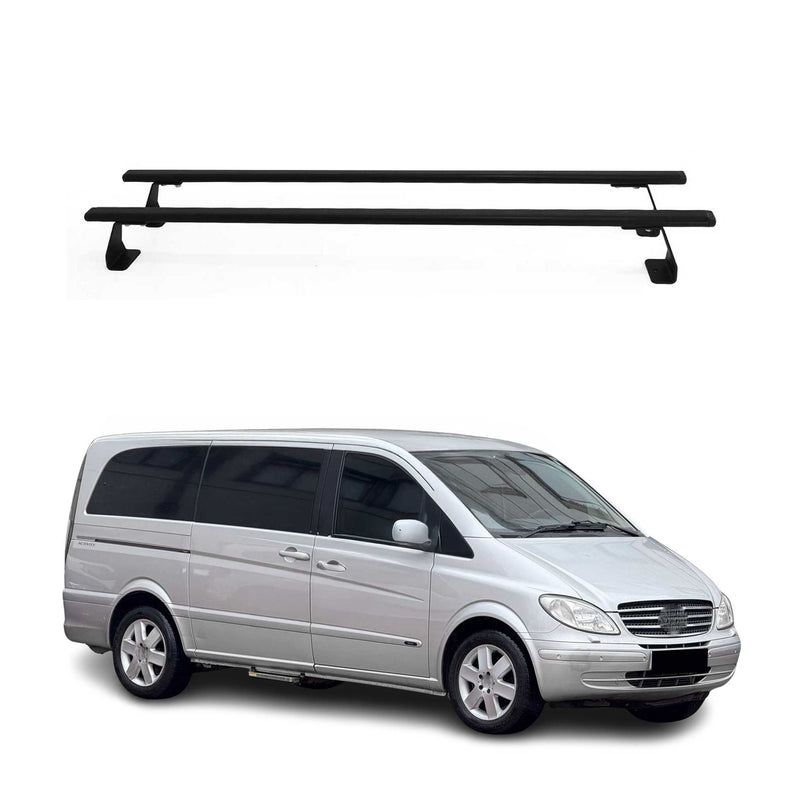 Barres de toit transversales pour Mercedes Vito W639 2003-2014 noir Alu
