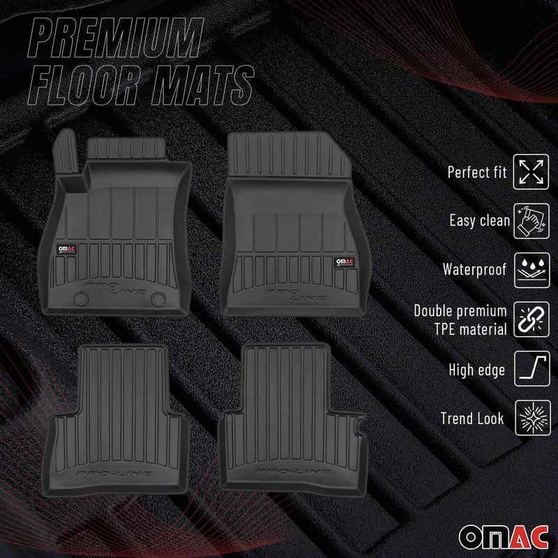 OMAC Tapis de sol en caoutchouc pour Nissan Juke 2010-2019 Noir Premium