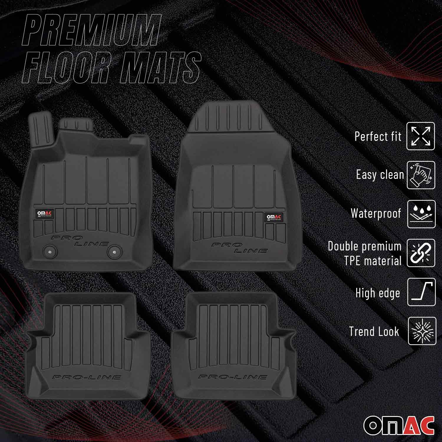OMAC Tapis de sol en caoutchouc pour Ford Fiesta 2008-2017 Noir Premium