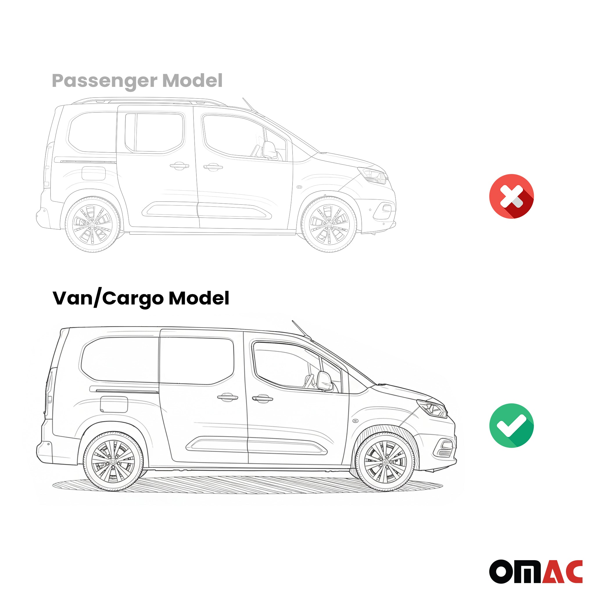 Marchepieds Latéraux pour Toyota Proace City 2019-2026 Van L2 Long 2 Pieces