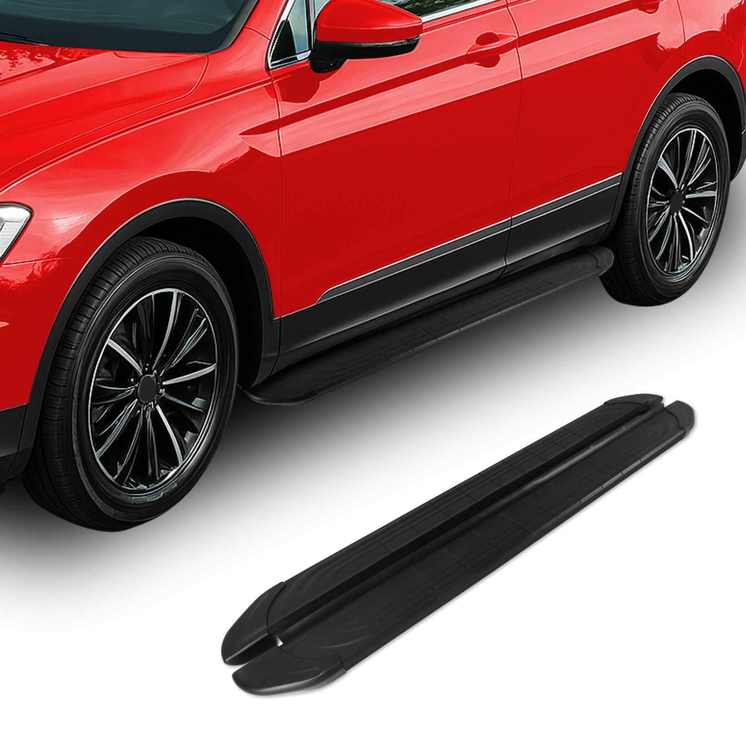 Marchepieds Latéraux pédale pour Jeep Compass 2017-2024 2Pcs Aluminium Noir