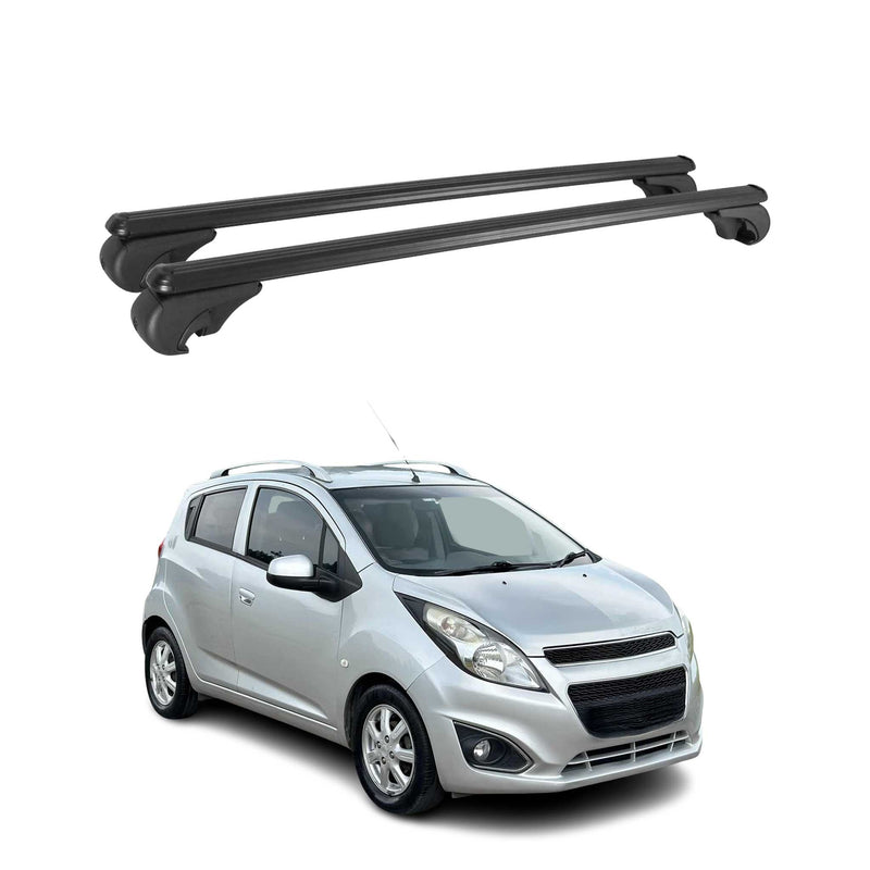 Barres de toit Transversales pour Chevrolet Spark 2010-2015 Aluminium Noir