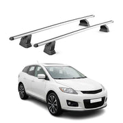 Barres de toit transversales Alu pour Mazda CX-7 2006-2012 TÜV 75 kg Gris 2Pcs