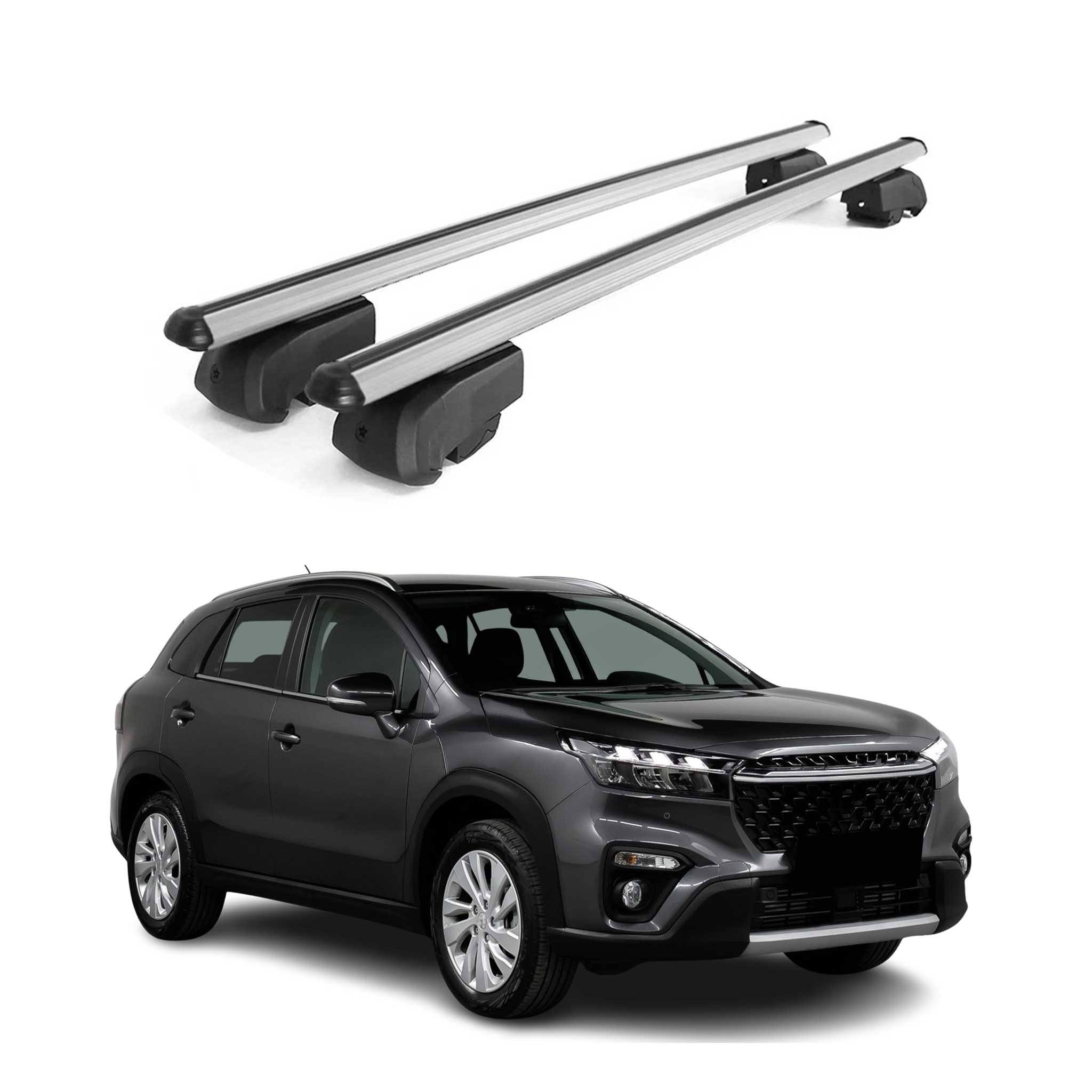 Barres de toit Transversales pour Suzuki SX4 S-Cross III 2021-2026 Alu Gris 2Pcs