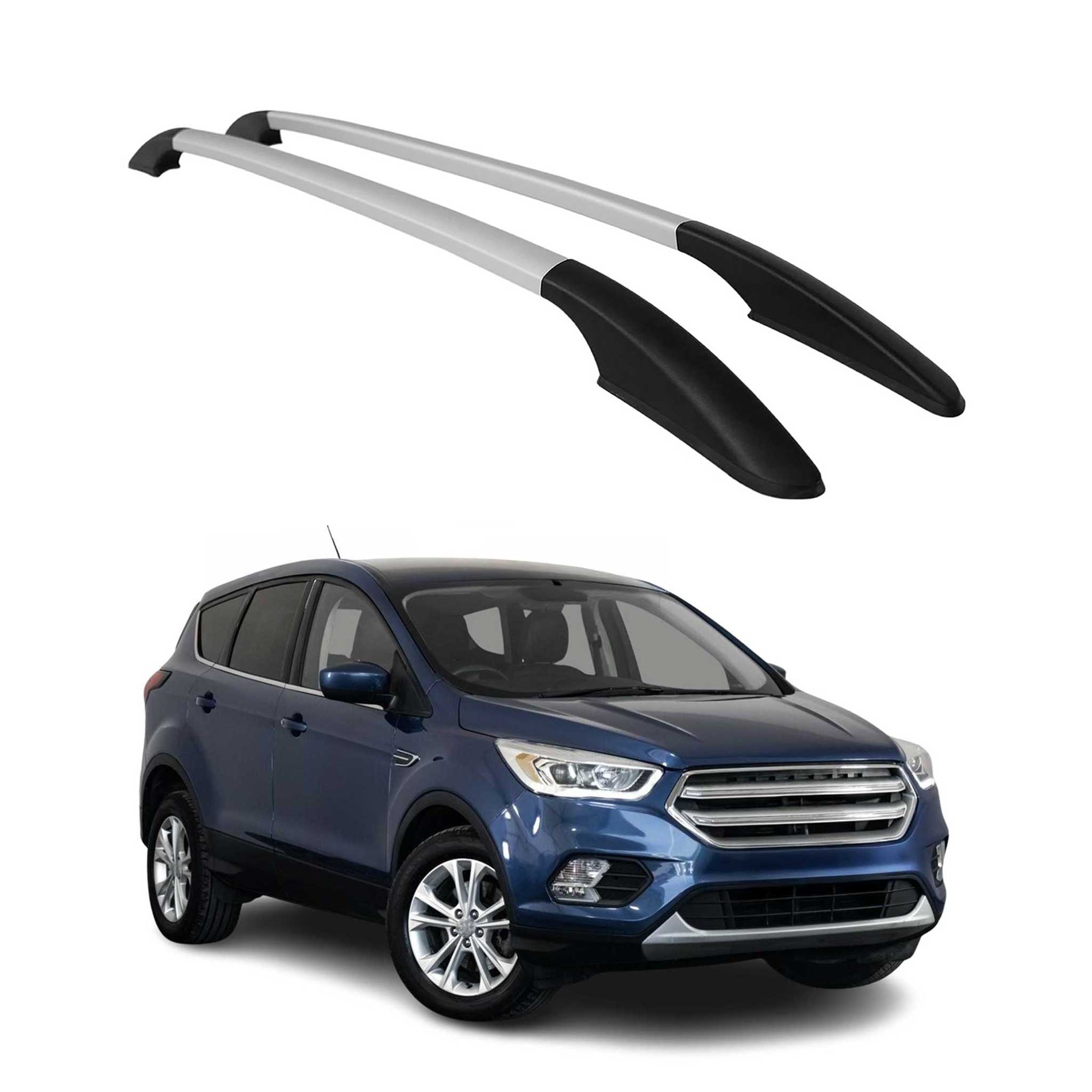 Barres de toit longitudinales pour Ford Kuga II 2012-2019 Aluminium Gris