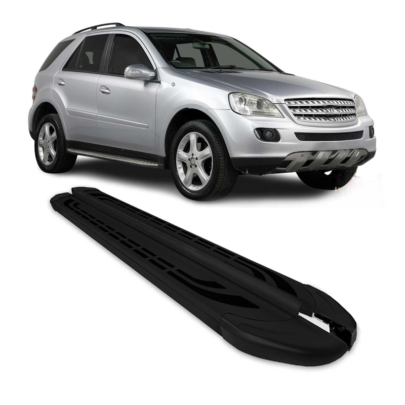 Marchepieds Latéraux pour Mercedes Classe M W164 2006-2011 Aluminium Noir 2Pcs