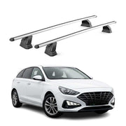 Barres de toit transversales Alu pour Hyundai i30 III 2017-2026 TÜV Gris 2Pcs