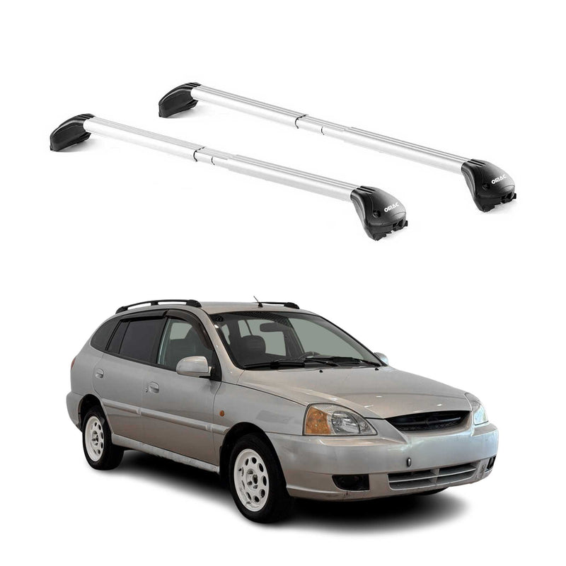 Barres de toit pour Kia Rio Wagon DC 2000-2005 5P Gris Argenté 2 pièces ABE