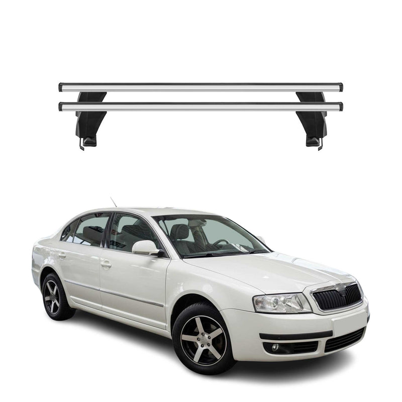 Menabo Barres de toit Transversales pour Skoda Superb 2001-2008 Gris ABE 2x