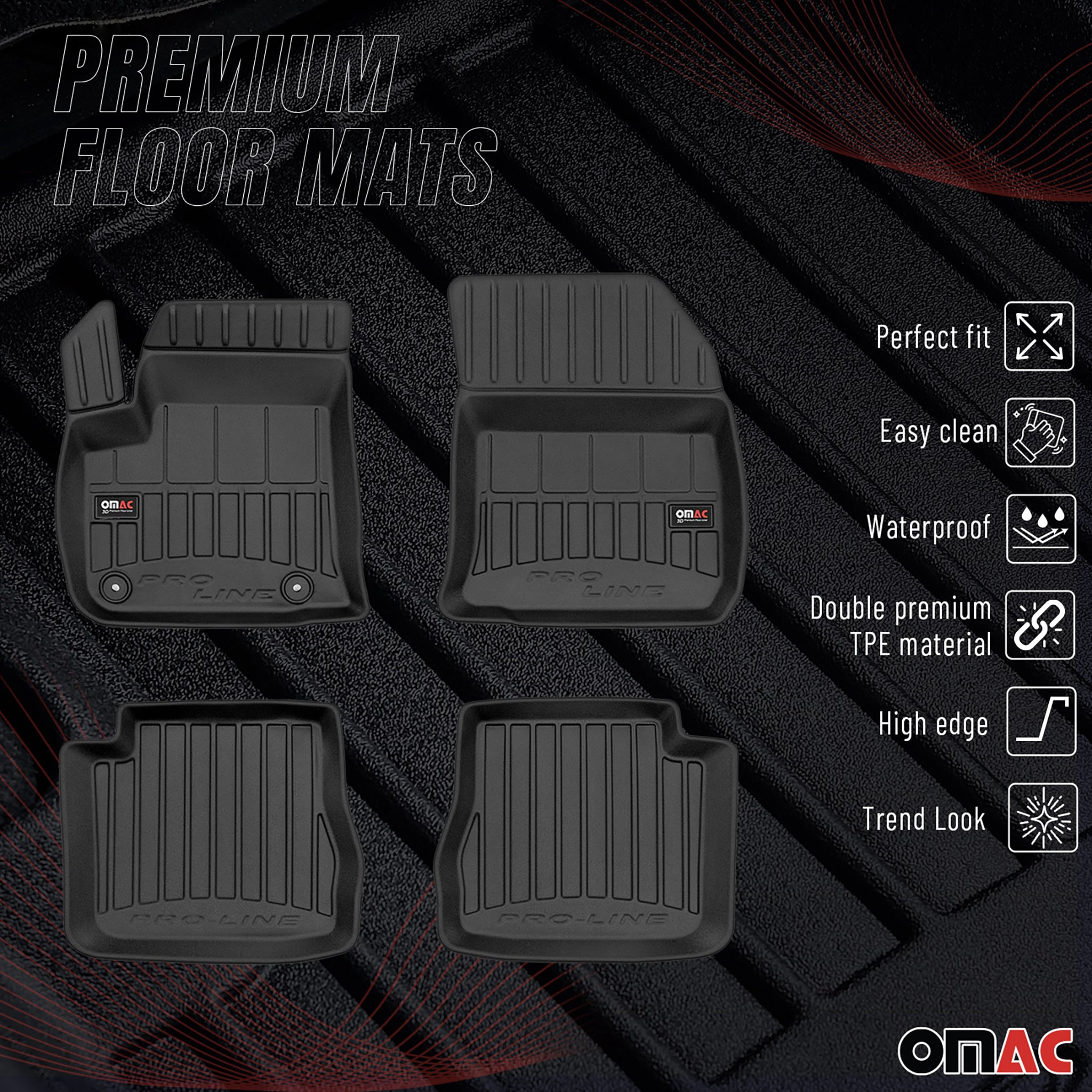 Tapis de Sol pour Citroen C4 EV 2021-2026 TPE Noir