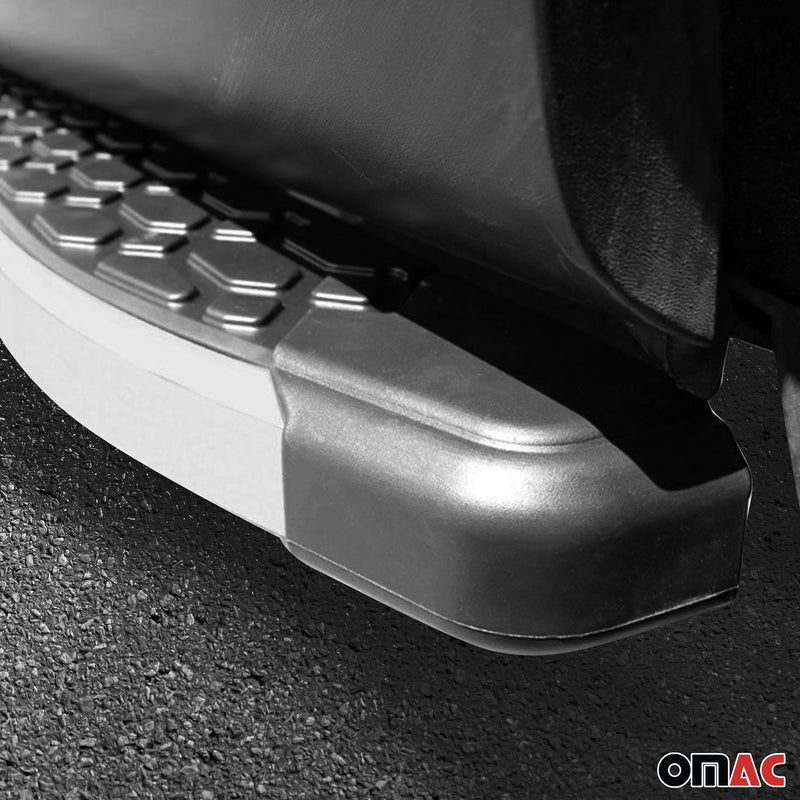 Marchepieds Latéraux pour Kia Sportage V 2021-2025 Aluminium Argent Noir 2 Pcs