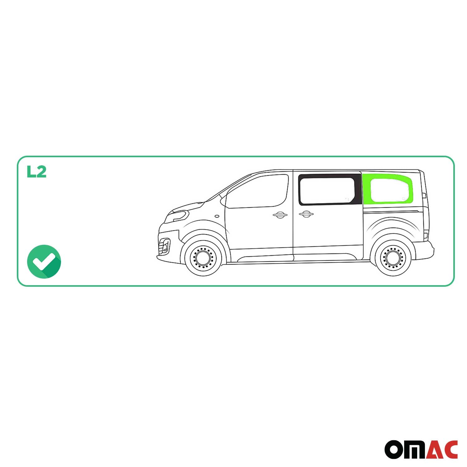 Vitre de Porte pour Citroen Jumpy 2016-2026 L2 Arrière Gauche Verre fixe