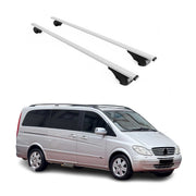 Barres de toit Transversales pour Mercedes Viano Vito 2003-2014 Fer Argent