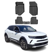Tapis de sol pour Opel Mokka 2 2021-2027 Noir 3D en Caoutchouc TPE 4x