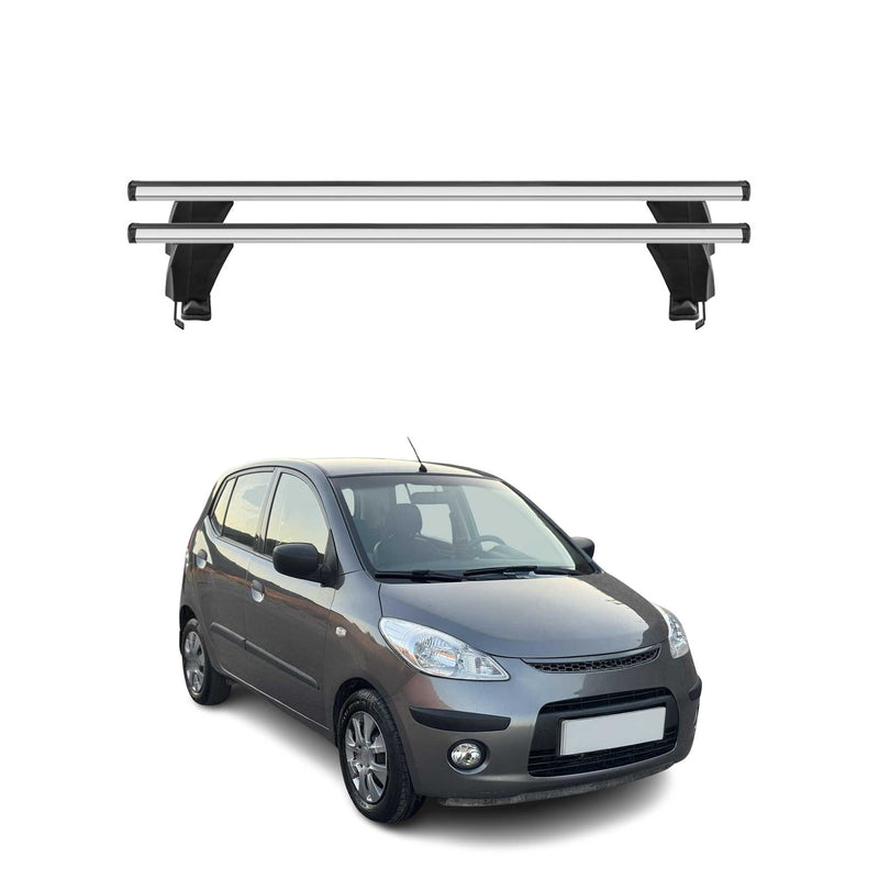 Menabo Barres de toit Transversales pour Hyundai i10 2007-2013 Gris ABE 2x