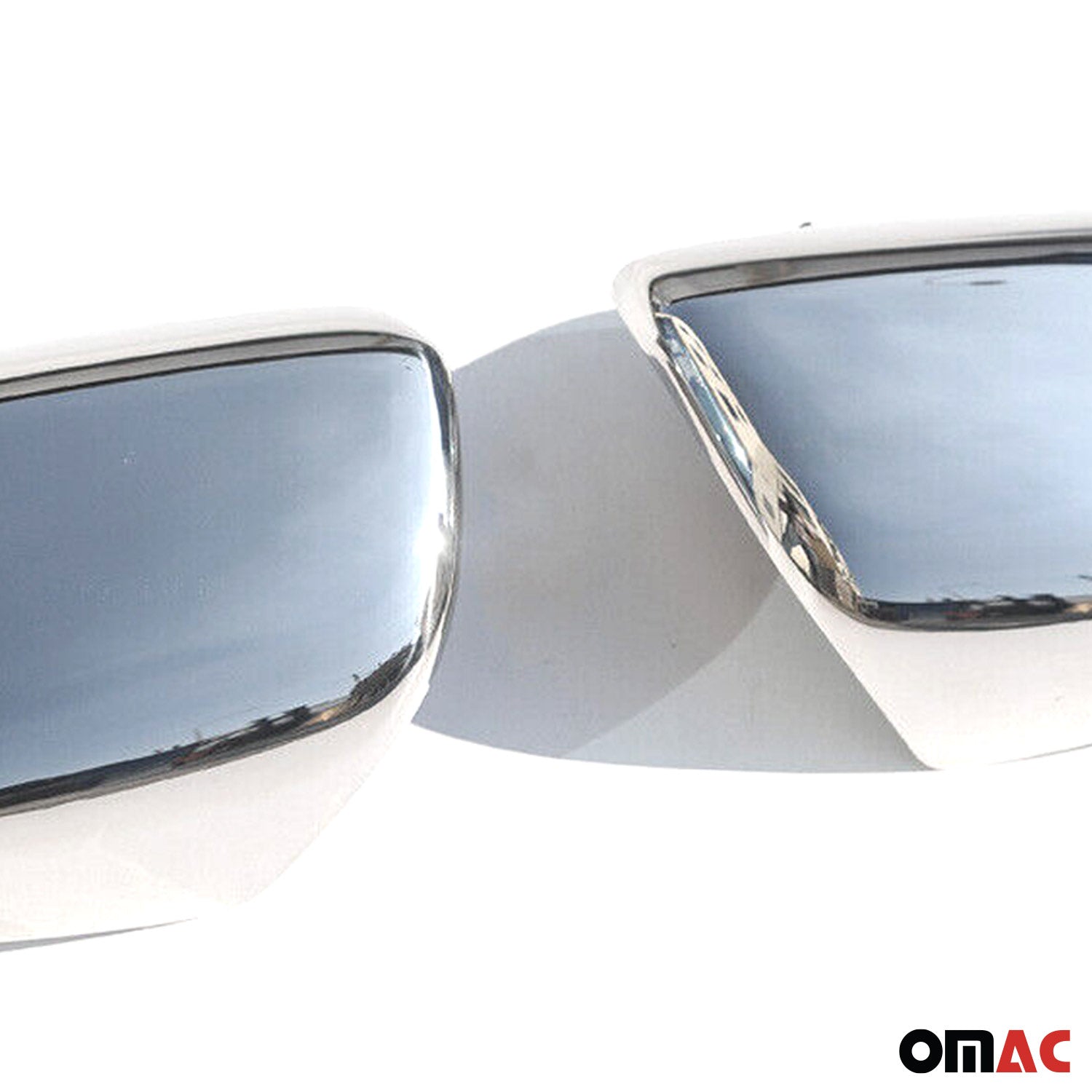Coques de Rétroviseurs pour Toyota Hilux VII 2005-11 Pre-FL Acier Chromé Argent