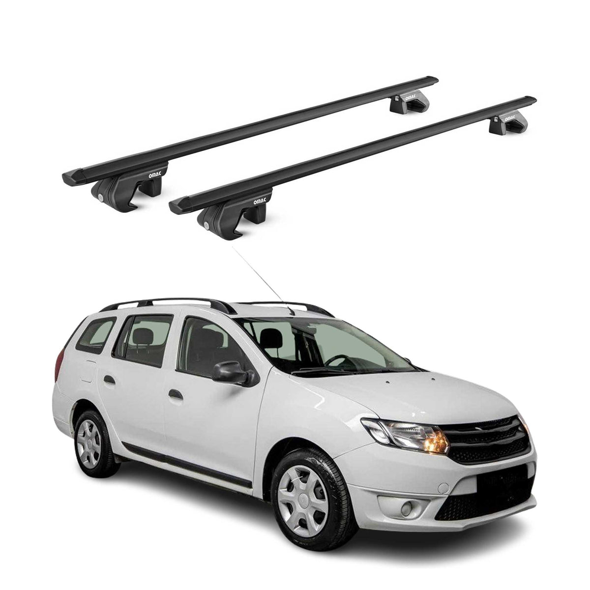 Barres de toit transversales pour Dacia Logan MCV II 2013-2020 Alu Noir 2x ABE
