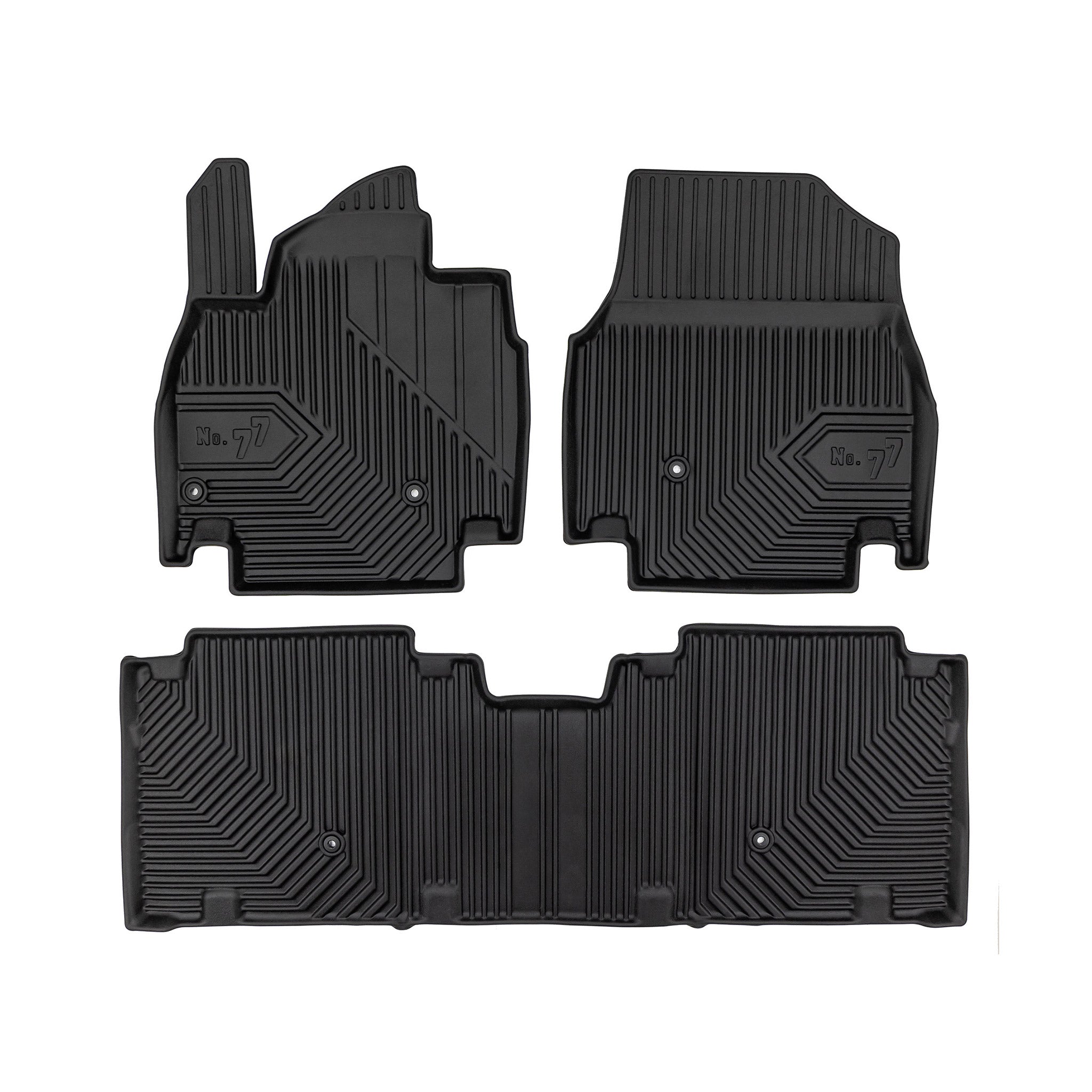 Tapis de Sol de Voiture No.77 pour Kia EV9 2023-2025 TPE Antidérapant Noir 3Pcs