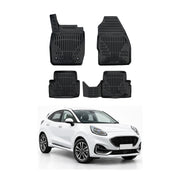 Tapis de sol pour Ford Puma Crossover 2019-2027 Noir 3D en Caoutchouc TPE 4Pcs