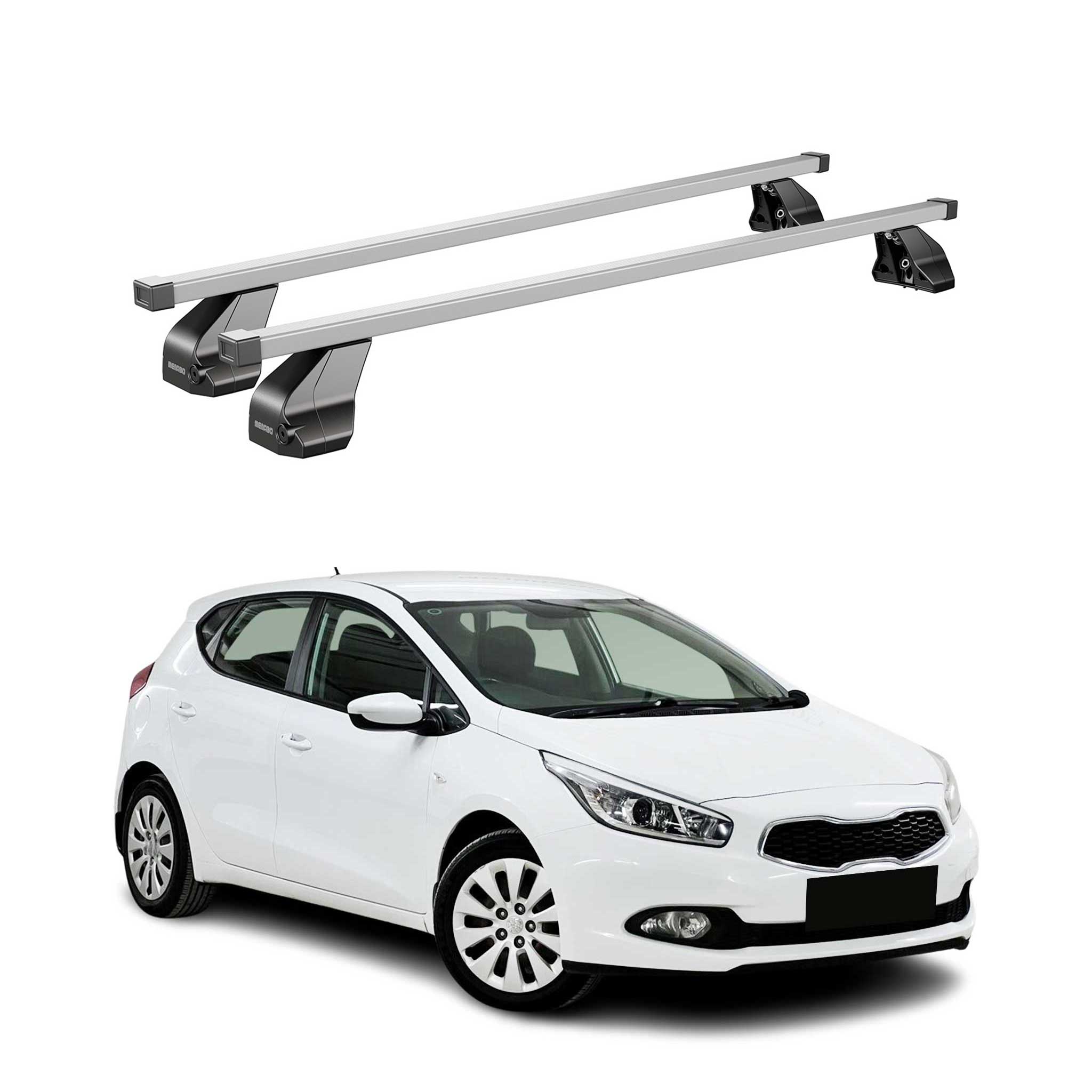 Barres de toit transversales pour Kia Ceed 2012-2018 Acier Gris