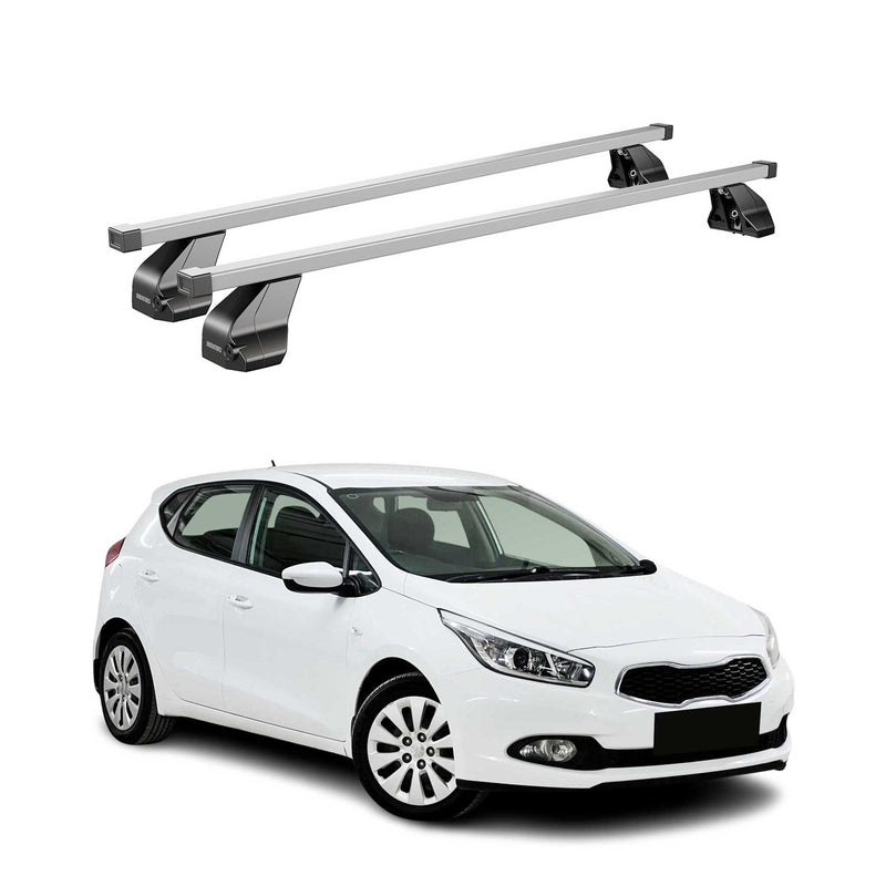 Barres de toit transversales pour Kia Ceed 2012-2018 Acier Gris
