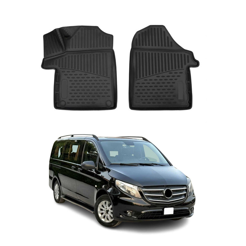 OMAC Tapis de sol pour Mercedes Vito W447 2014-2025 en caoutchouc Noir
