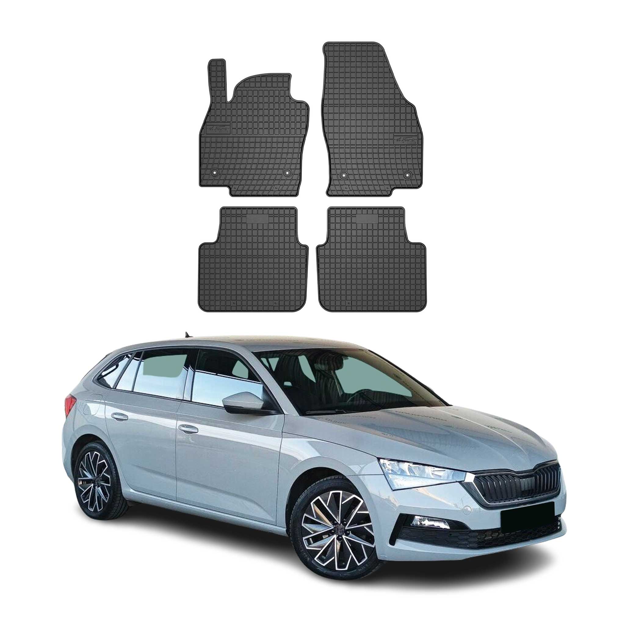 Tapis de Sol pour Skoda Scala 2019-2026 Caoutchouc Noir