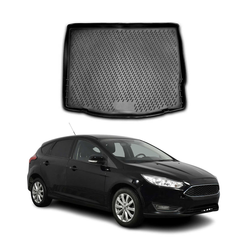 Tapis de Coffre pour Ford Focus mk3 2011-2018 5Portes en caoutchouc TPE 3D Noir