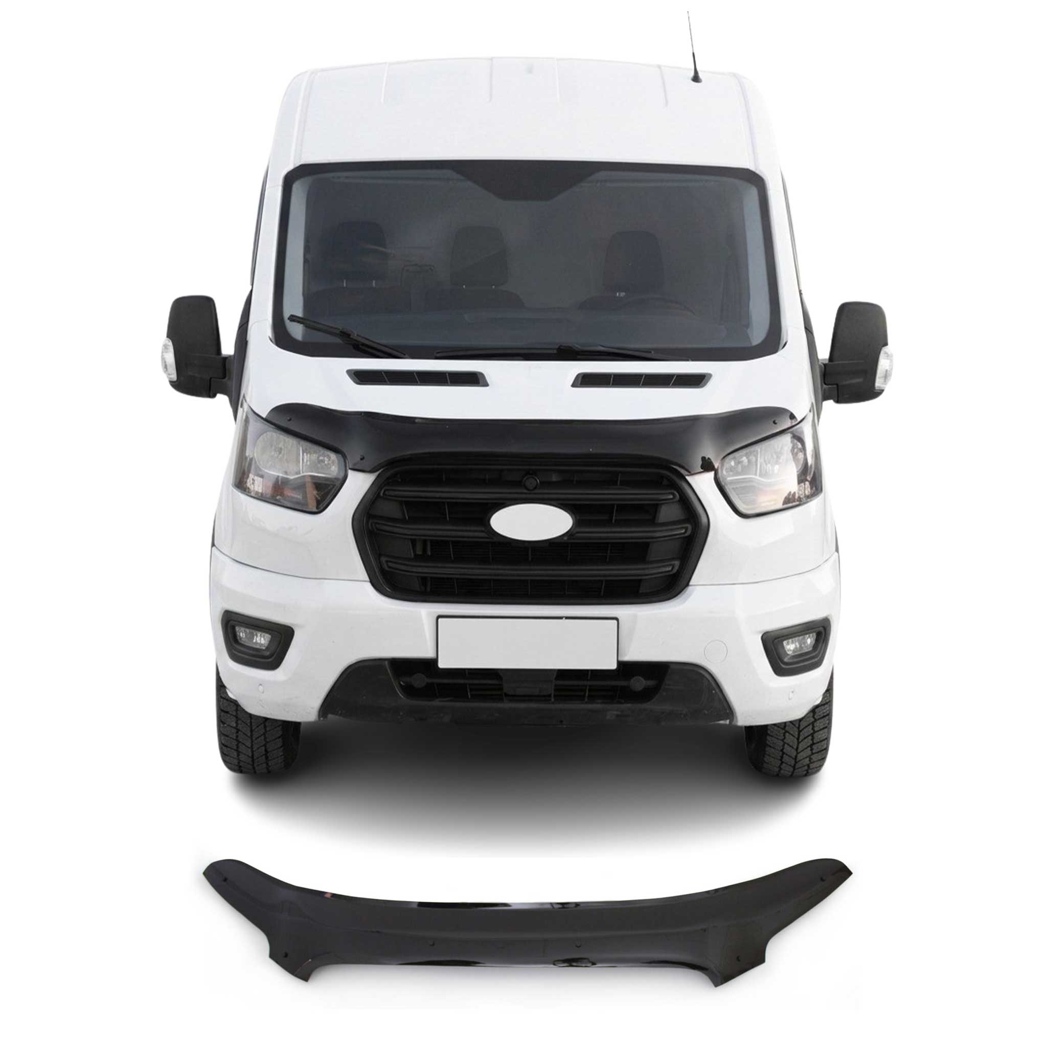 Deflecteurs d'air capot de voiture pour Ford Transit 2020-2026 Acrylique Noir