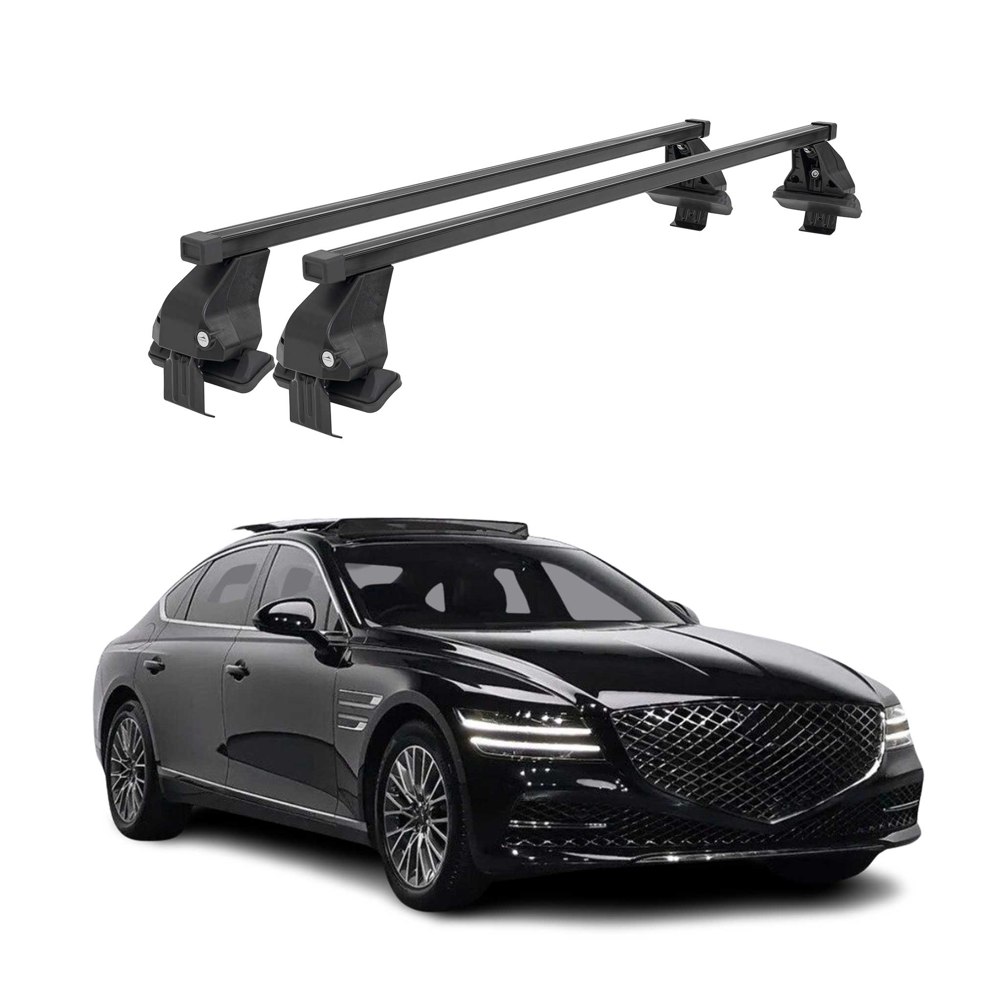 Barres Transversales Menabo pour Genesis G80 2017-2026 Noir