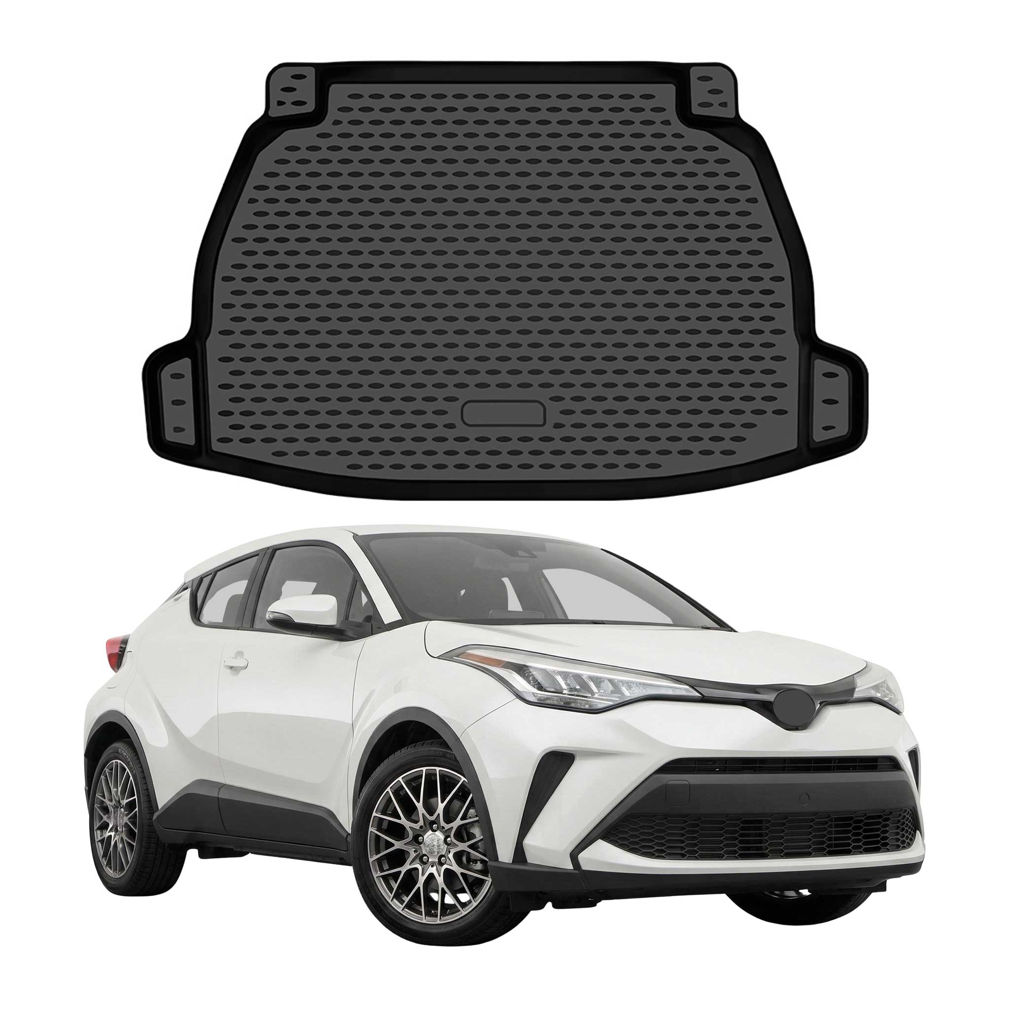 OMAC Tapis de coffre pour Toyota C-HR I 2019-2023 Facelift caoutchouc TPE Noir
