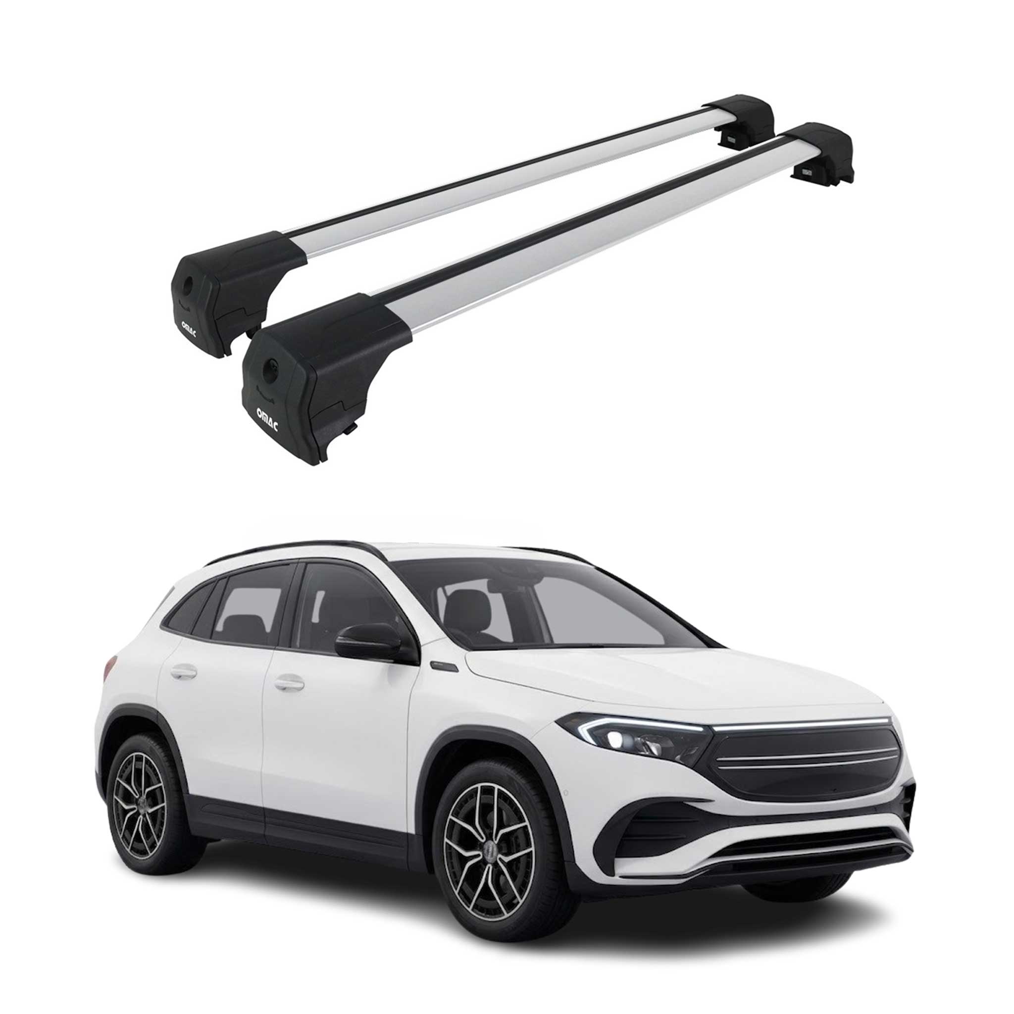 Barres De Toit Transversales pour Mercedes EQA H243 2022-2026 Alu Gris ABE