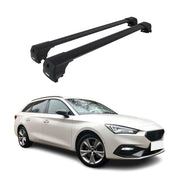 Barres De Toit Transversales pour Seat Leon IV Kombi 2020-2026 Aluminium Noir 2x