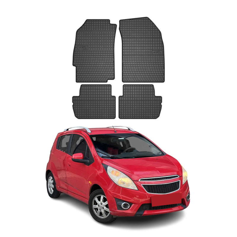 Tapis de Sol pour Chevrolet Spark 2009-2015 Caoutchouc Noir