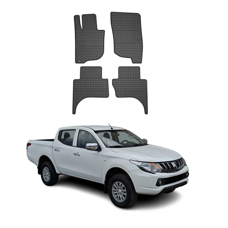 Tapis de Sol pour Mitsubishi L200 2014-2024 OMAC Noir Caoutchouc