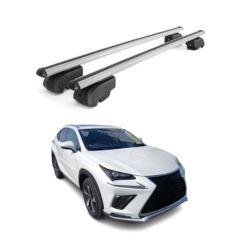 Barres de toit Transversales pour Lexus NX 2020-2021 Aluminium Gris ABE