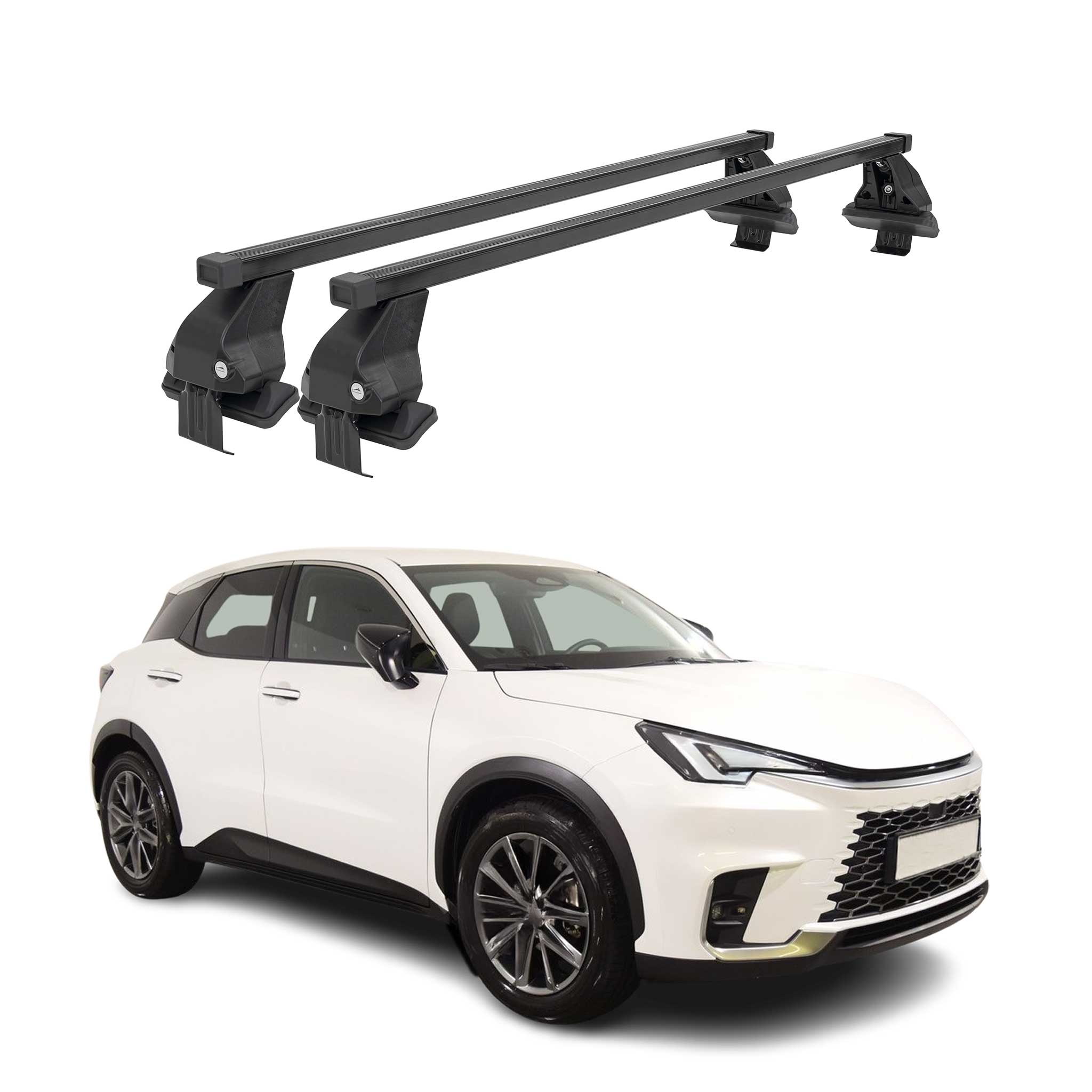 Menabo Barres de toit transversales pour Lexus LBX 2024-2026 Acier Noir 2x