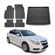 Kit Tapis de sol et coffre pour Chevrolet Cruze 2011-2016 HB TPE Noir