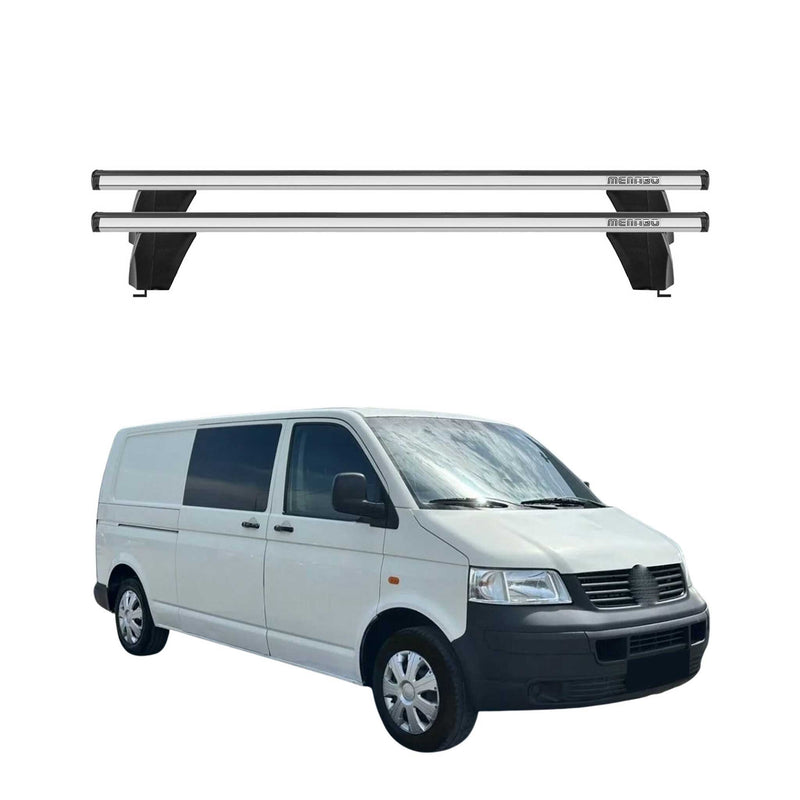 Menabo Barres de toit Transversales pour VW Transporter 2003-2015 Gris ABE 2x