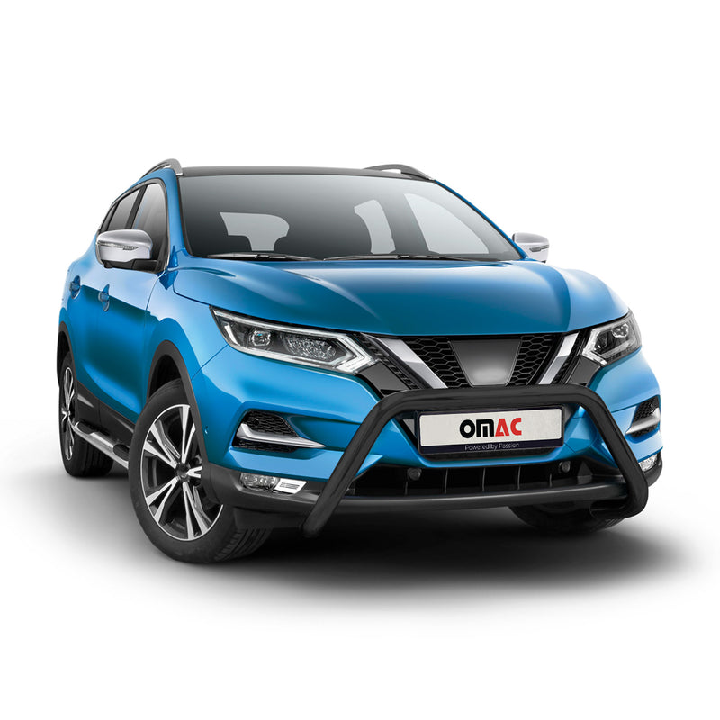 Pare-Buffle Avant Pour Nissan Qashqai 2016-2017 Acier Inoxy Noir