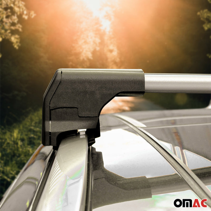 Barres De Toit Transversales pour Opel Mokka 2012-2020 Aluminium Gris ABE