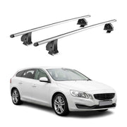 Barres de toit transversales Alu pour Volvo V60 I 2011-2018 TÜV 75 kg Gris 2Pcs