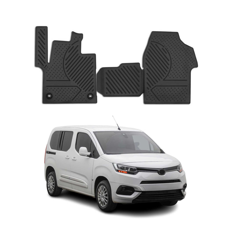 Tapis de Sol pour Toyota Proace 2016-2023 1ère rangée Caoutchouc TPE Noir