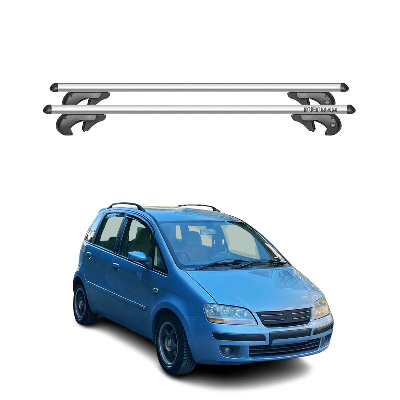 Barres de toit transversales pour Fiat Idea 2005-2012 90kg Alu Gris 2tlg