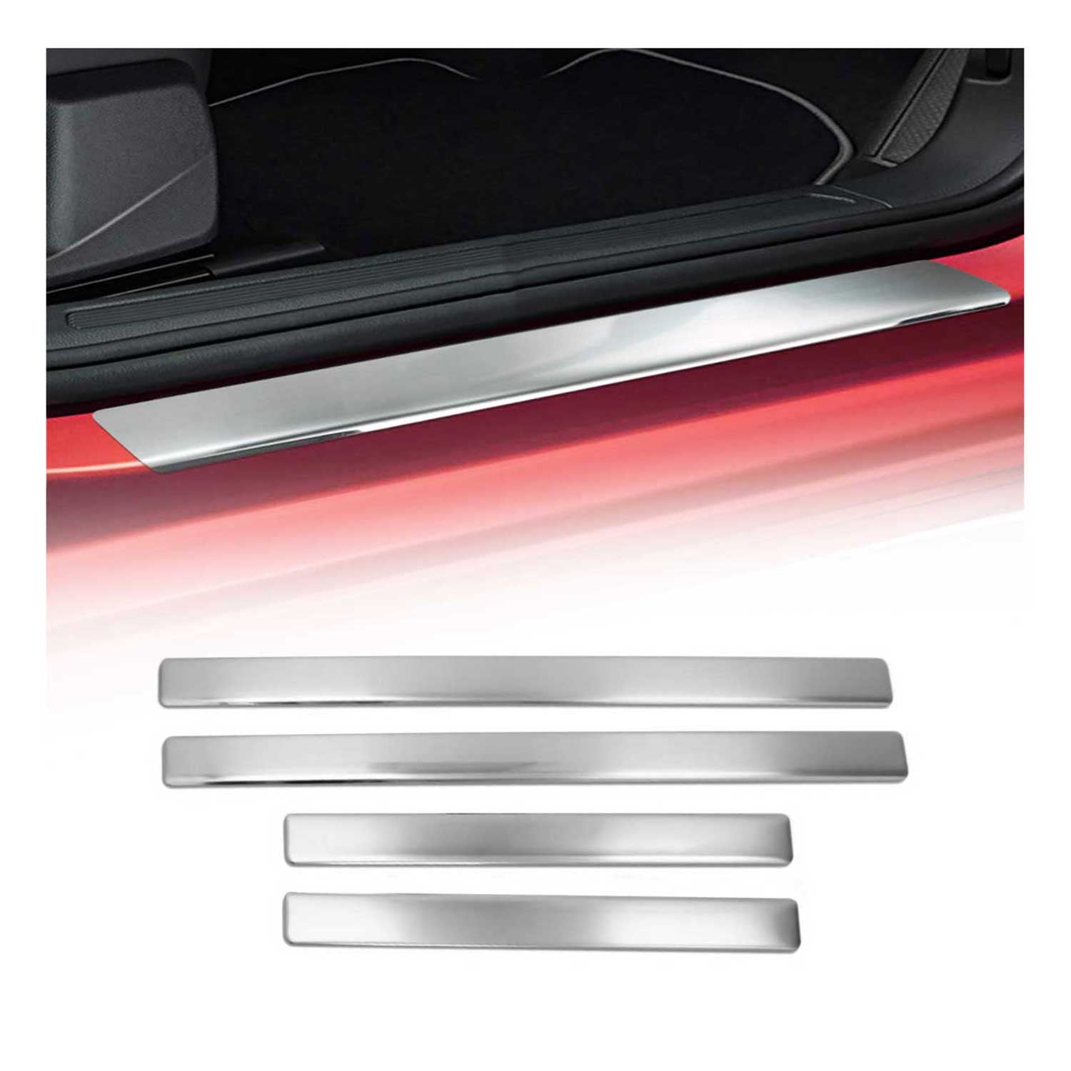 Couverture de Seuil de porte pour Renault Megane 2016-2022 acier inox chromé 4x