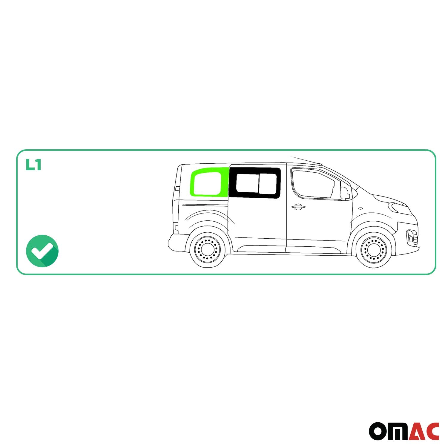 Vitre de Porte pour Toyota Proace 2017-2024 L1 Arrière Droit Verre fixe