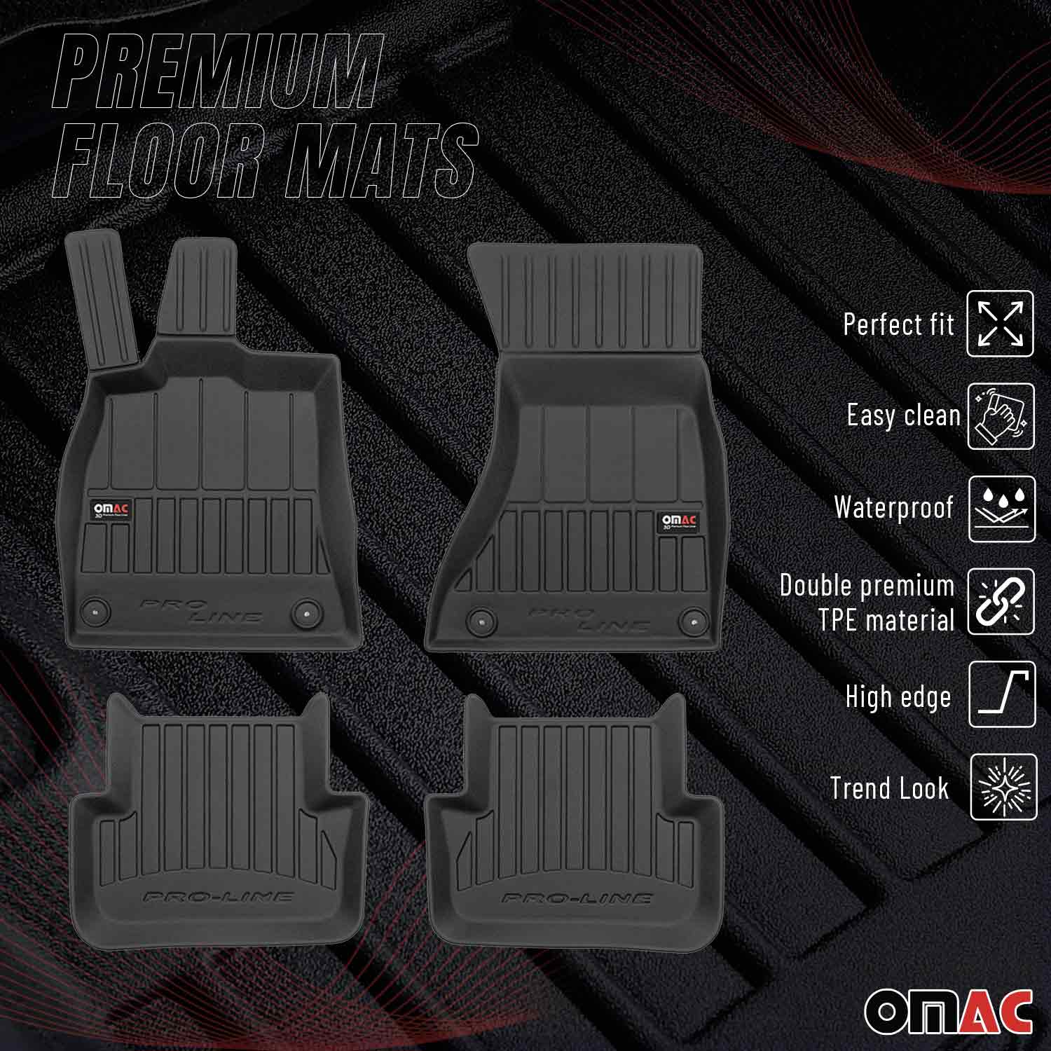 OMAC Tapis de sol caoutchouc pour Audi A4 B8 Berline Break Allroad 2009-2016