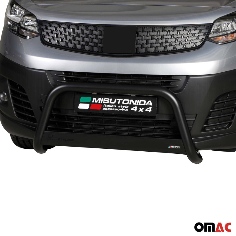 Pare-buffle Avant pour Fiat Scudo 2022-2025 63mm en Acier Inoxydable Noir