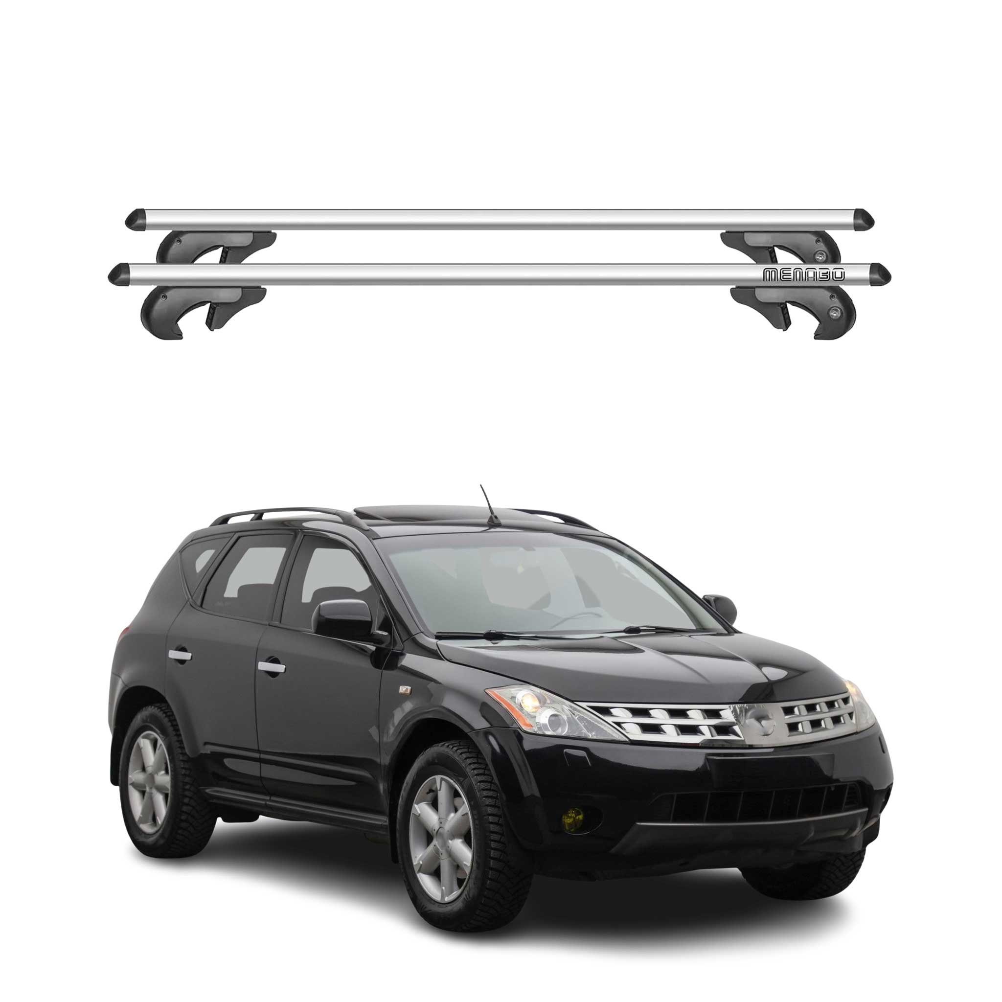 Barres de toit transversales pour Nissan Murano Z50 2002-2007 90kg Alu Gris